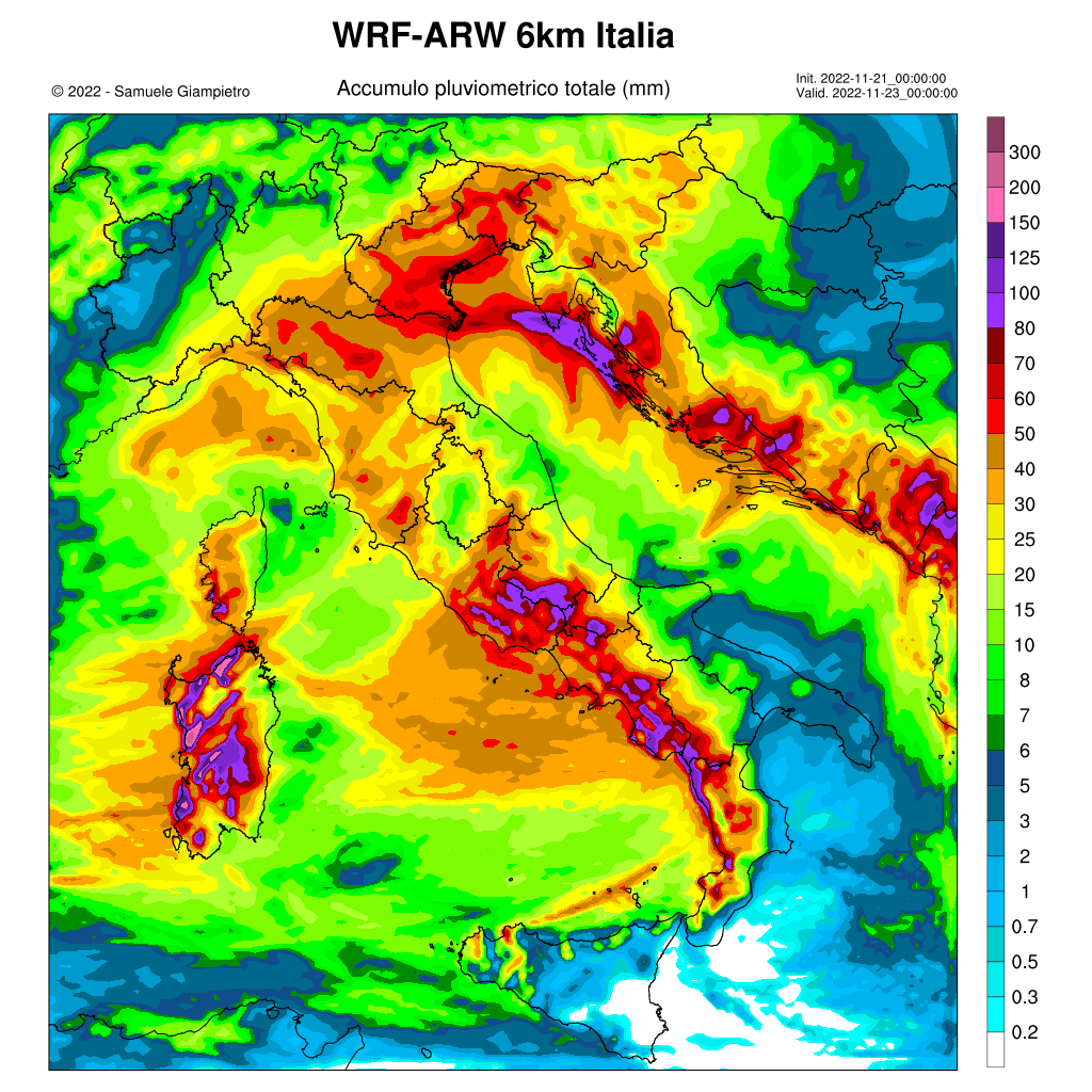 piogge previste domani
